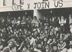 Students outside Senate House.[29]